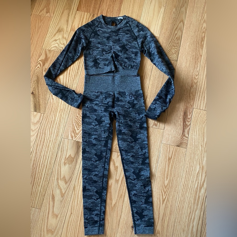 Gymshark Set Black and Gray Camo